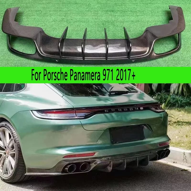 For Porsche Panamera 971 2017+ Carbon Fiber Car Rear Bumper Diffuser Rear Splitters Spoiler Back lip shunt body kit
