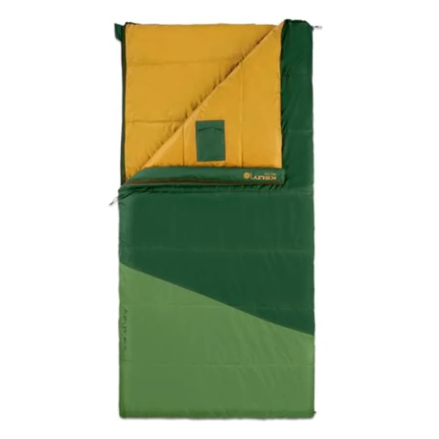 Sacco a Pelo da Campeggio Solstice 20 Oversize, Forma Rettangolare Spaziosa, Unibile per 2 Persone, Cerniere Anti-Strappo, Tasca Interna