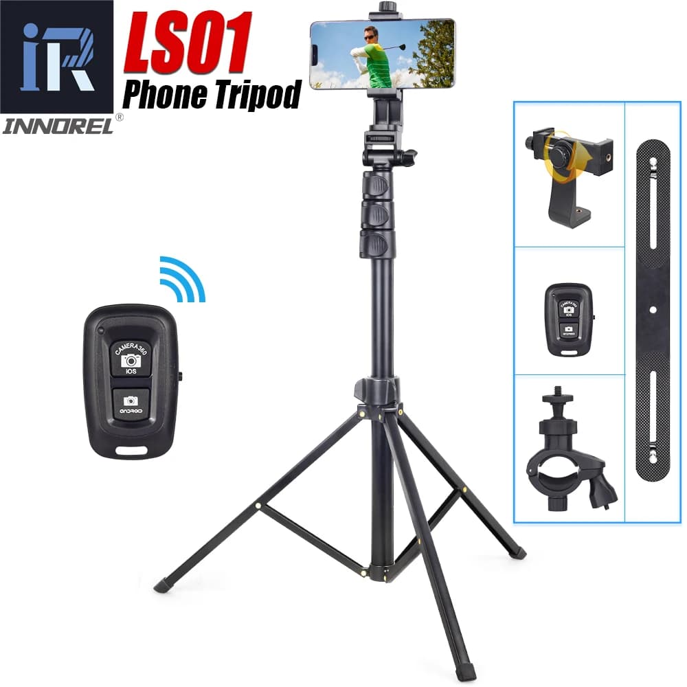 Bastone selfie treppiede per telefono cellulare INNOREL LS01 adatto per iPhone Android fotocamera per registrazione video/live streaming/vlogging