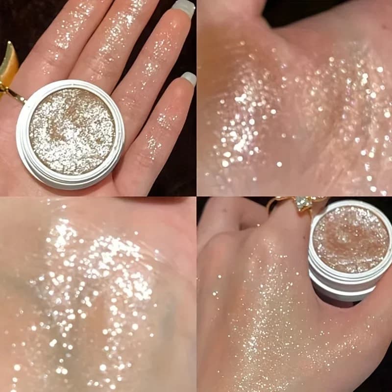 Shimmer Glitter Purè di patate Evidenziatore Shine Evidenziatore Gel per trucco Viso e corpo Illumina Glitter Trucco contorno naturale