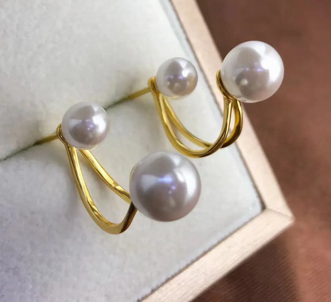 Wholesale S925 Sterling Silver Earrings Mounting Results Base Settings Mounting Parts 5-8 mm pearl accessory 5 pairs/lot