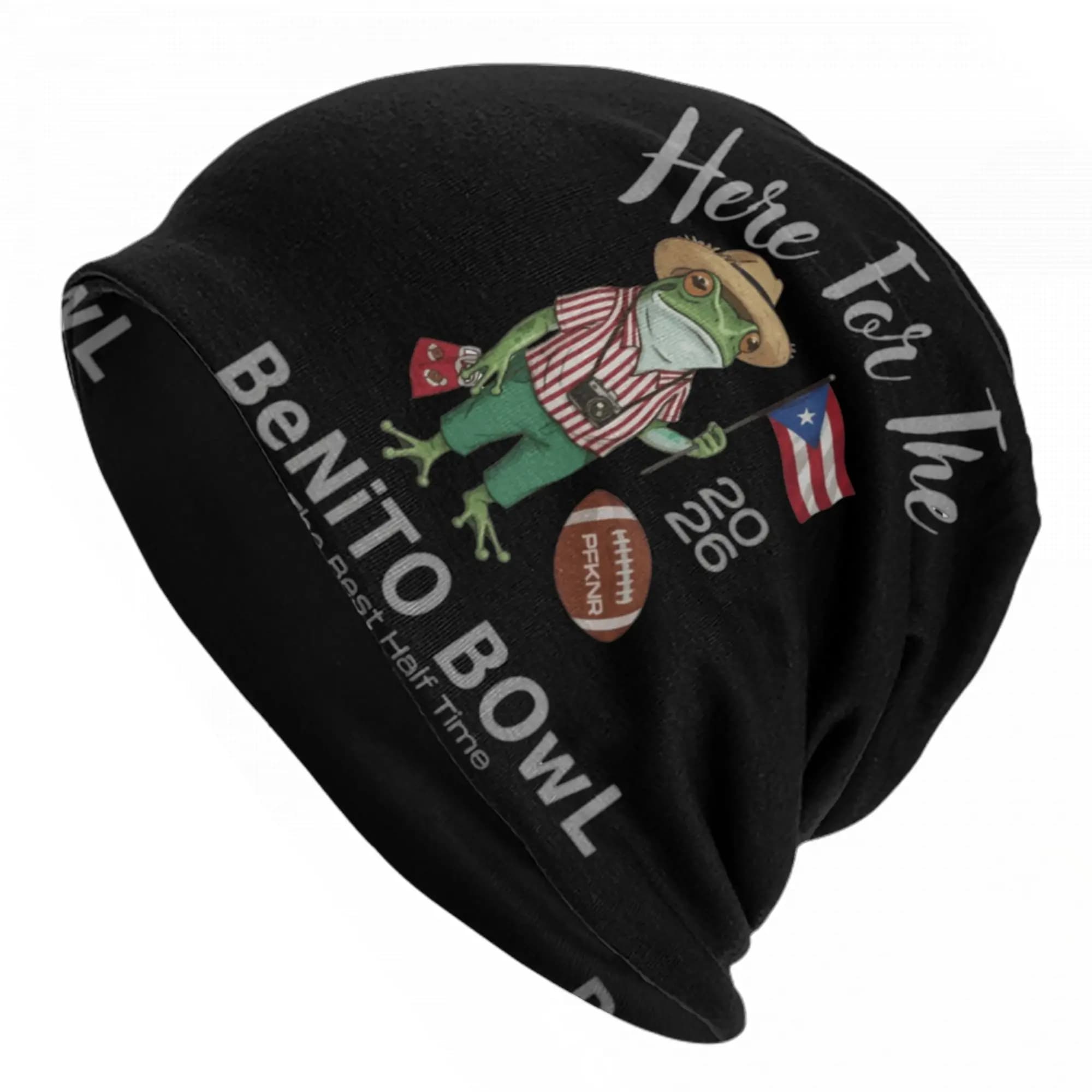 Berretto Benito Bowl 2026 Bad Bunny Skullies, Cappello Gotico Unisex, Berretto da Sci Caldo a Doppio Uso