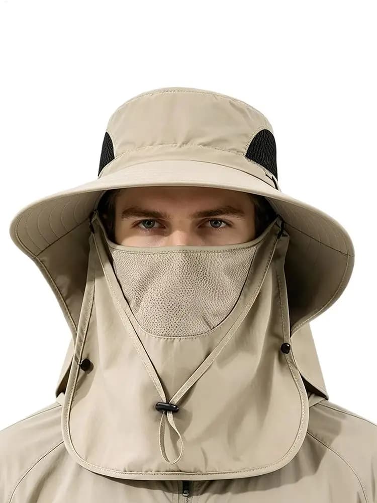 Hat Man Sun Protection Fishing Cap Fisherman Hat Detachable Breathable Face Mask Outdoor Hiking Cap