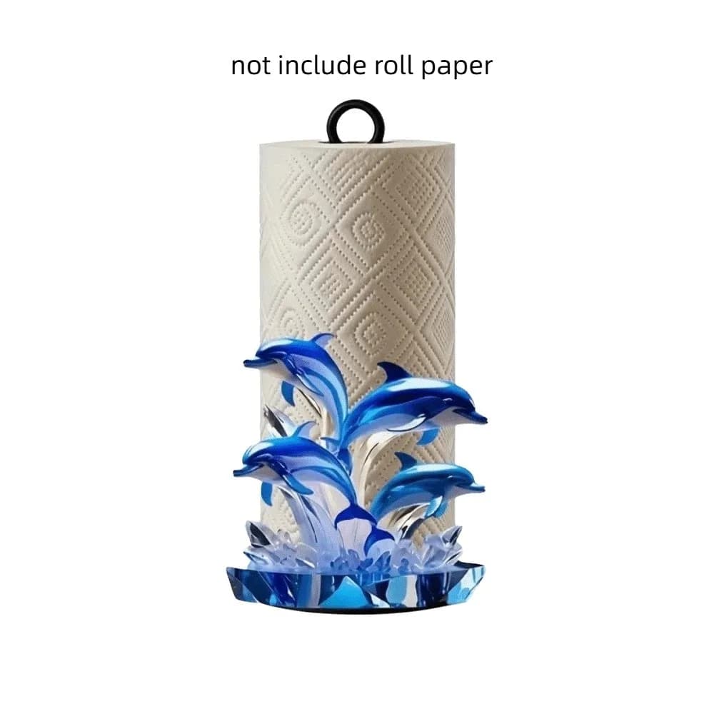 Tree Flower Christmas Tissue Holder Cat Dog Desk Ornament Roll Paper Towel Holder Home Decor Wooden Vertical Napkins Rack