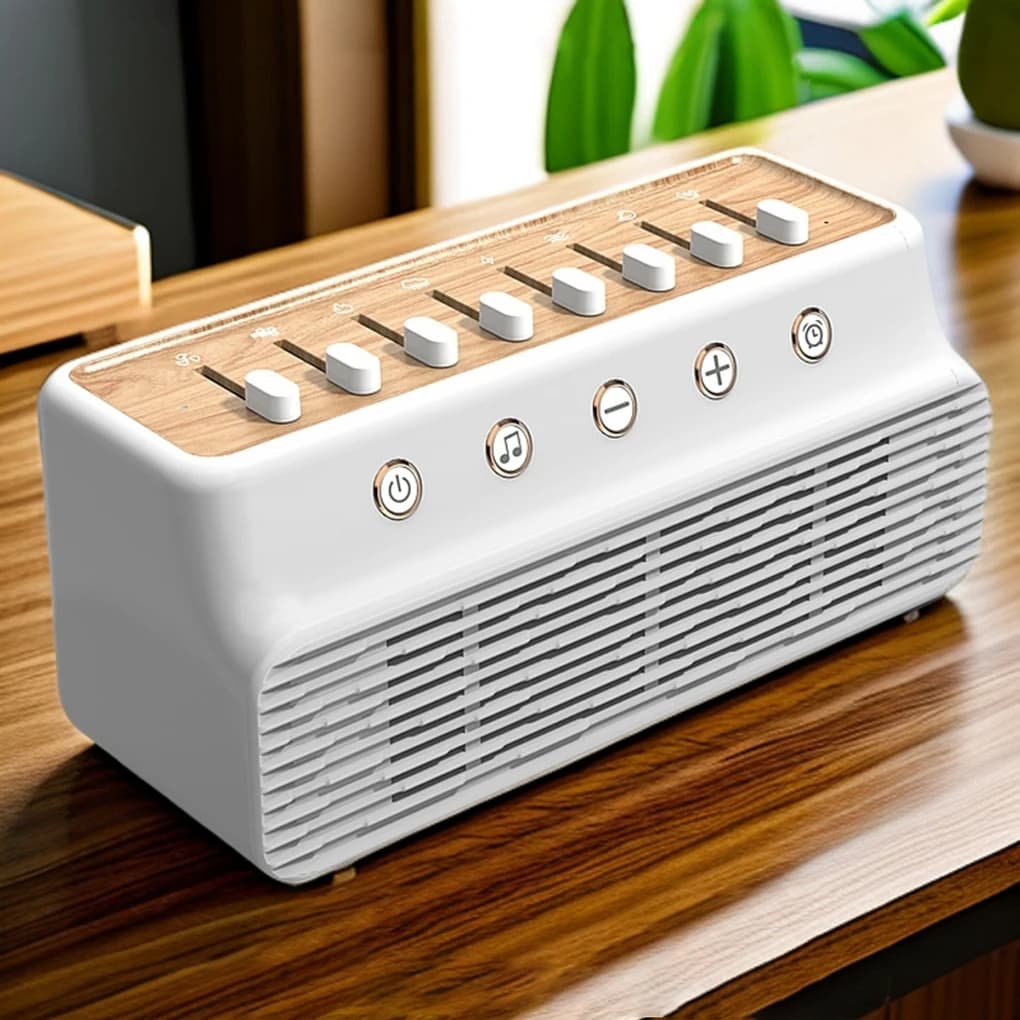 Sleeping machine with 8 natural sounds for newborns, wireless speaker compatible with Bluetooth, portable, with music function, tool to promote sleep in the bedroom
