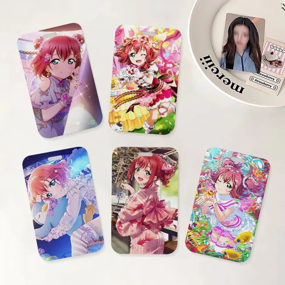 Cartoon Ruby Kurosawa Cute ID Badge Holder With Lanyard Neck Strap For Office School Name Card Credentials Case