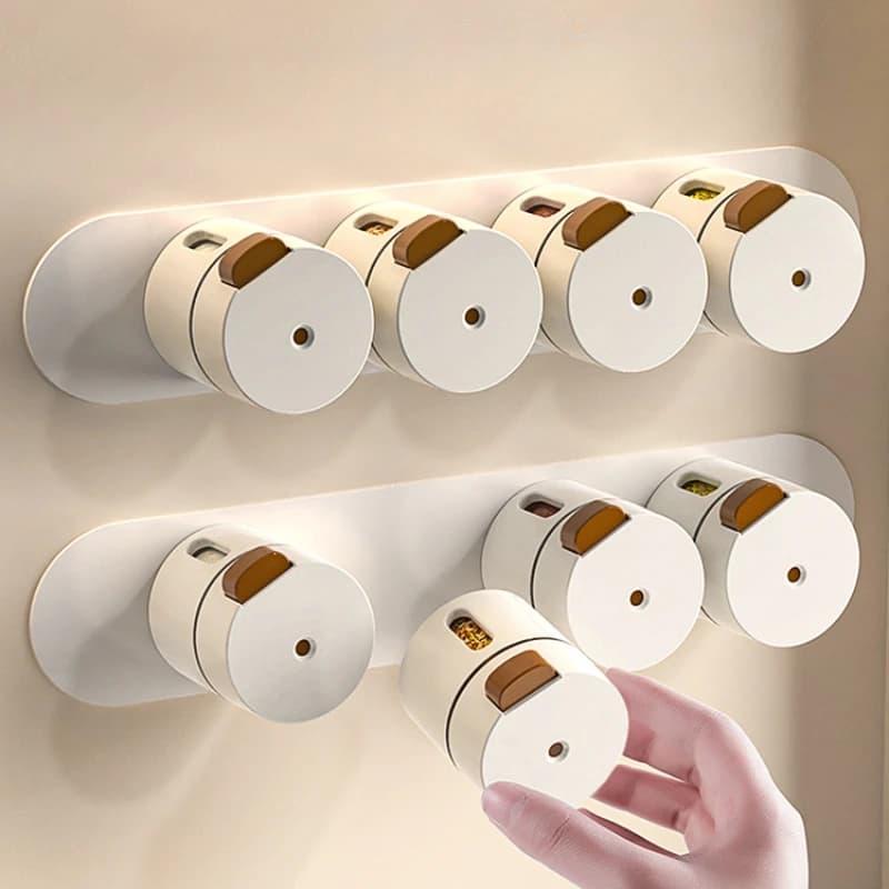 Set di scatole magnetiche per spezie da 6 confezioni - Vaso per condimenti a parete con saleio quantitativo - Perfetto per l'organizzazione della cucina