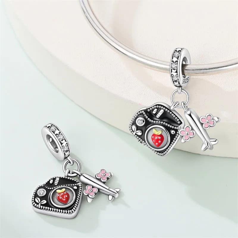 Nuovo Ciondolo Sweet Departure in Argento Sterling 925 con Zirconi CZ, Adatto per Bracciale Originale, Gioielli DIY per Donne, Regalo di Compleanno