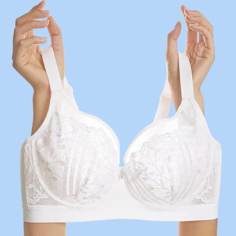 Reggiseno Adesivo Plus Size con Coppe B C D E F G, Taglie 80 85 90 95 100, Lingerie Bianca in Pizzo per Donna