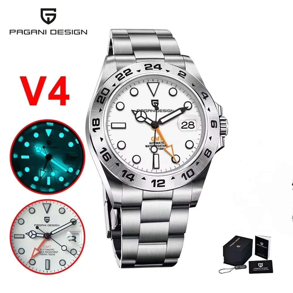 Watch Automatic Mechanical PAGANI DESIGN DG5833 GMT 2025 Men's, Sporty, Diving, Stainless Steel, Waterproof 100m, Reloj Hombre
