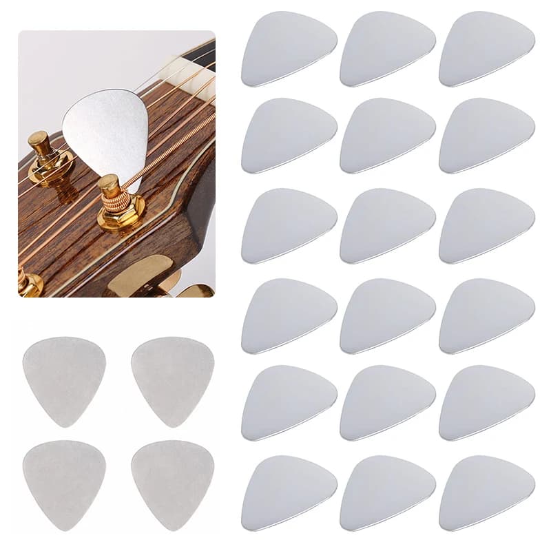 10/20PCS Stainless Steel Heart Guitar Picks Bright Tone Metal Plectrums for Speed Shredding Guitar Bass Practice Performance ZYF
