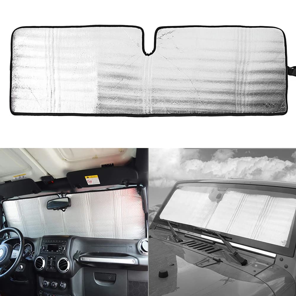 Parabrezza anteriore Parasole Parasole Per Jeep Wrangler Rubicon Sahara TJ JK JKU 1996-2017 2 e 4 Porte Scudo Termico Parabrezza Zerbino
