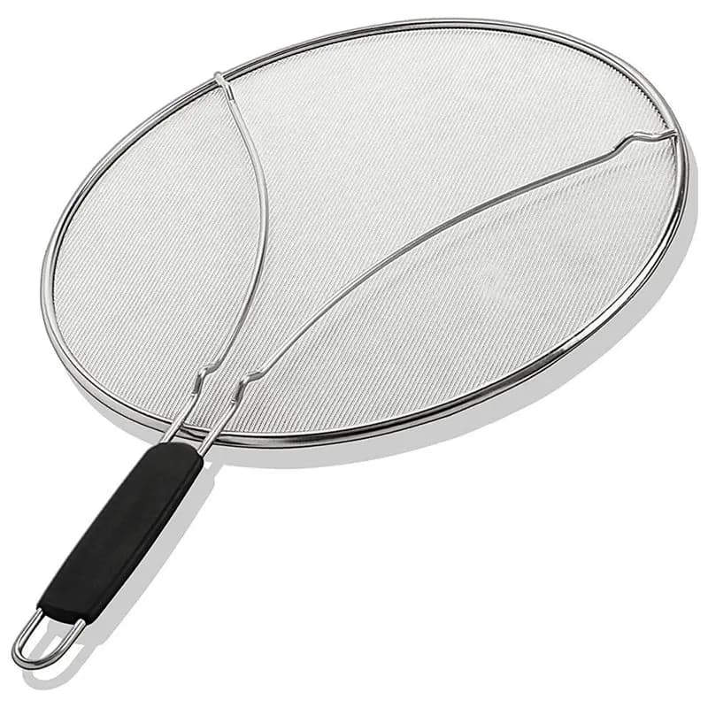 Grease Splatter Guard Stainless Steel 15-Inch Fine Mesh Cover Grease& Oil Splatter Screen For Frying Pan Cooking Pot