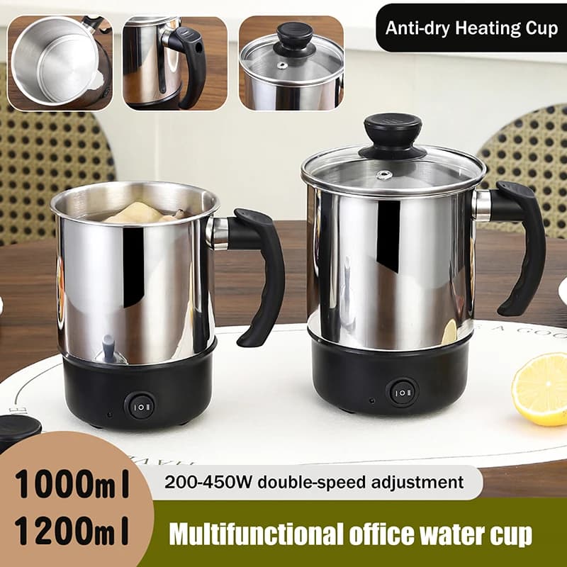 'Mini tazza di riscaldamento elettrico anti-ebolli a secco 11/12/13/14 cm Bollitore elettrico da viaggio portatile Bollitore domestico Bollitore elettrico