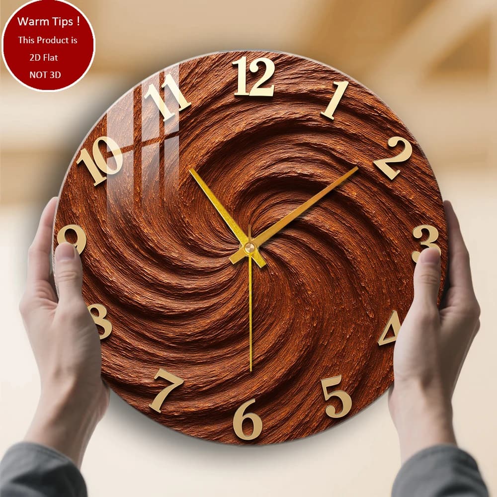 Tempered glass wall clock Wooden swivel watch suitable for wall decorations or table display anywhere