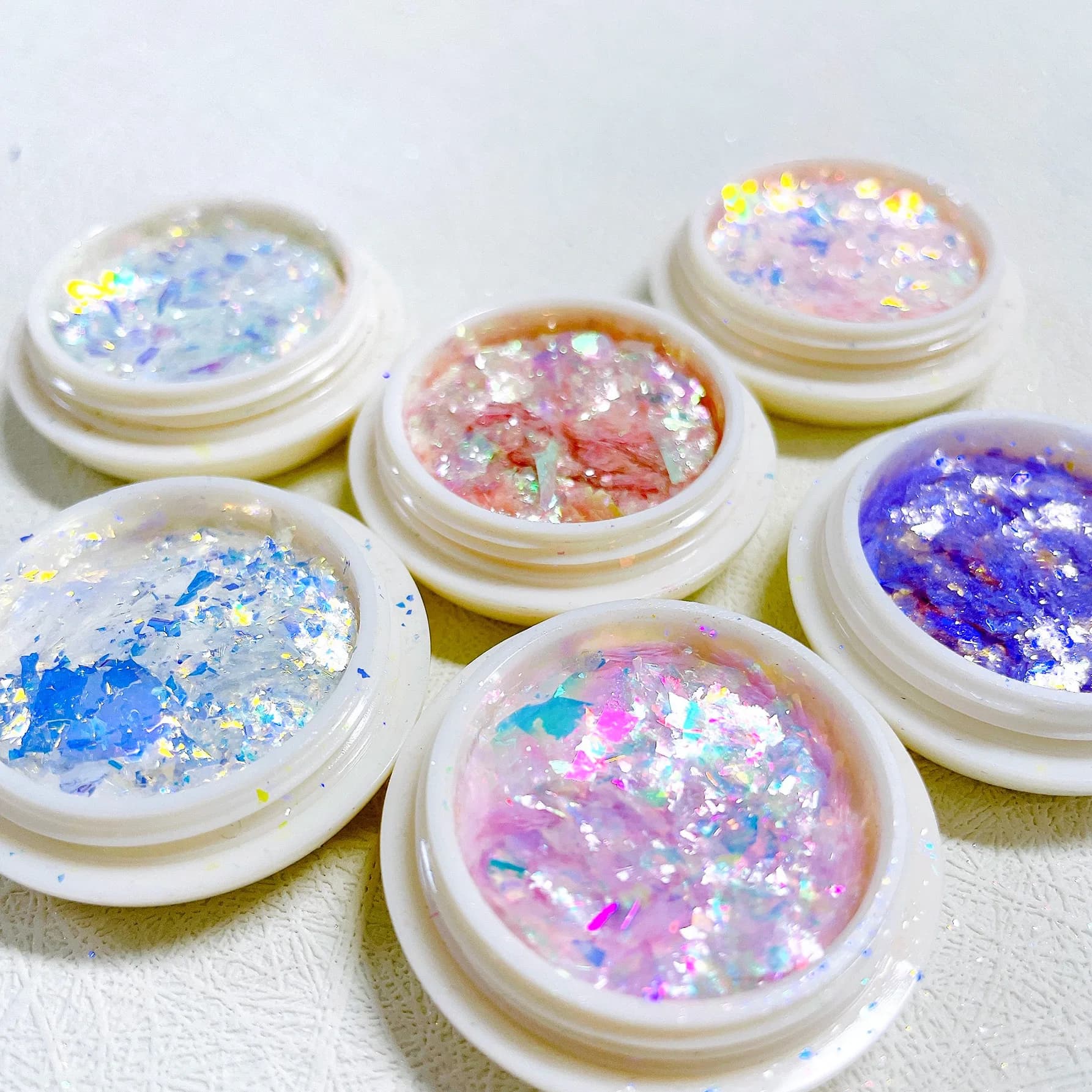 Mini polvere colorata con paillettes per unghie Dreamy Super Sparkling Cloud Broccato in polvere Glitter per unghie Decorazione Creazione di disegni per manicure fai-da-te