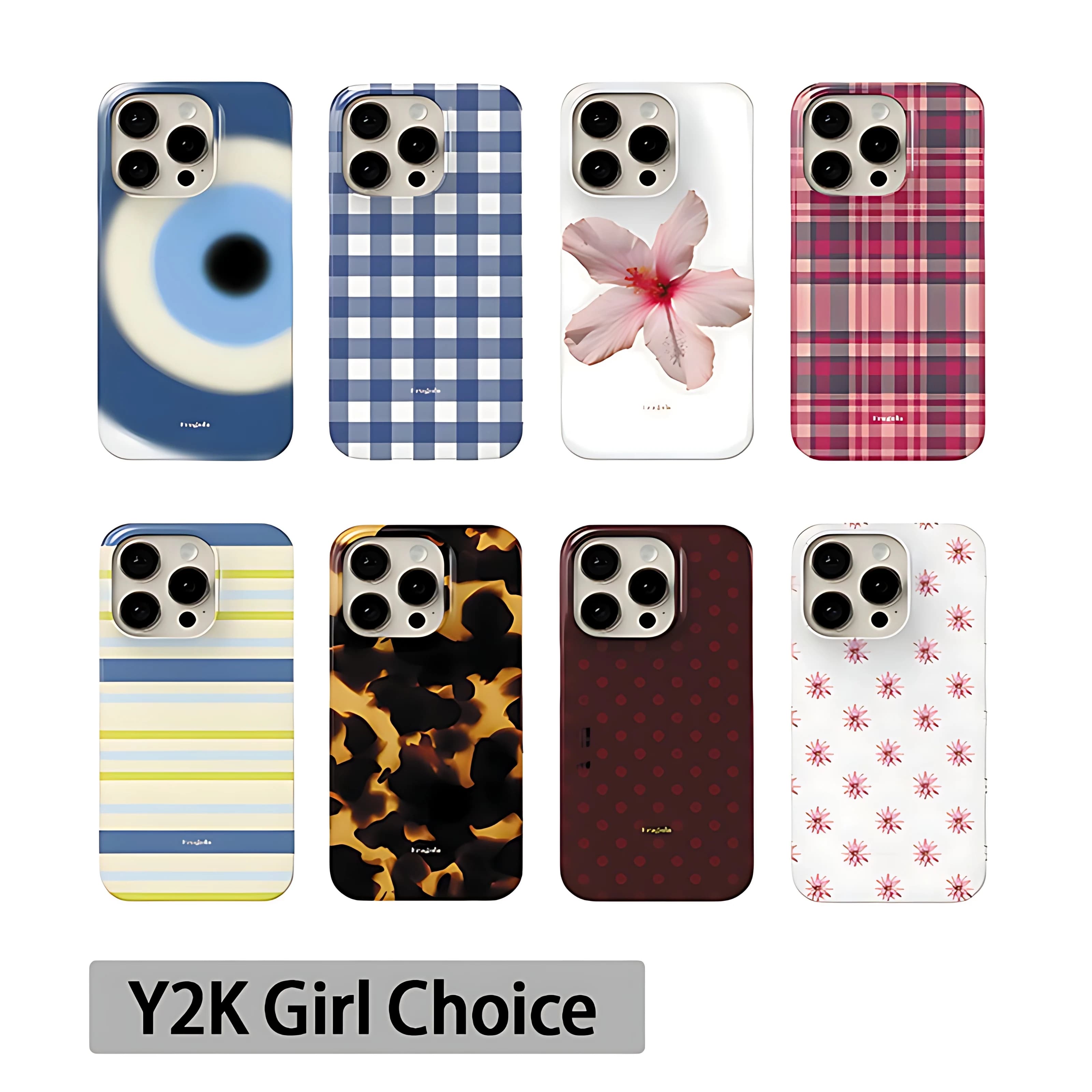 Custodia per telefono in stile coreano per iPhone 17 16 15 14 13 12 11 Air Pro Max X XS XR XSMax 7 8 Plus Cover rigida per PC con pellicola lucida