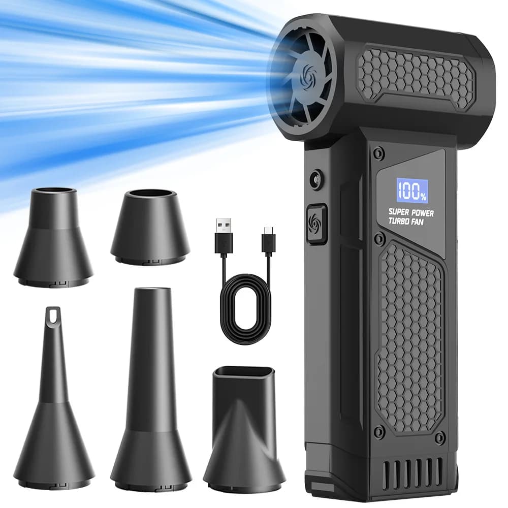 Brushless Mini Turbo Jet Fan Blower 2600mAh Powerful Electric Air Blower Vacuum Dust Cleaner Portable Dust Cleaner Violent Fan