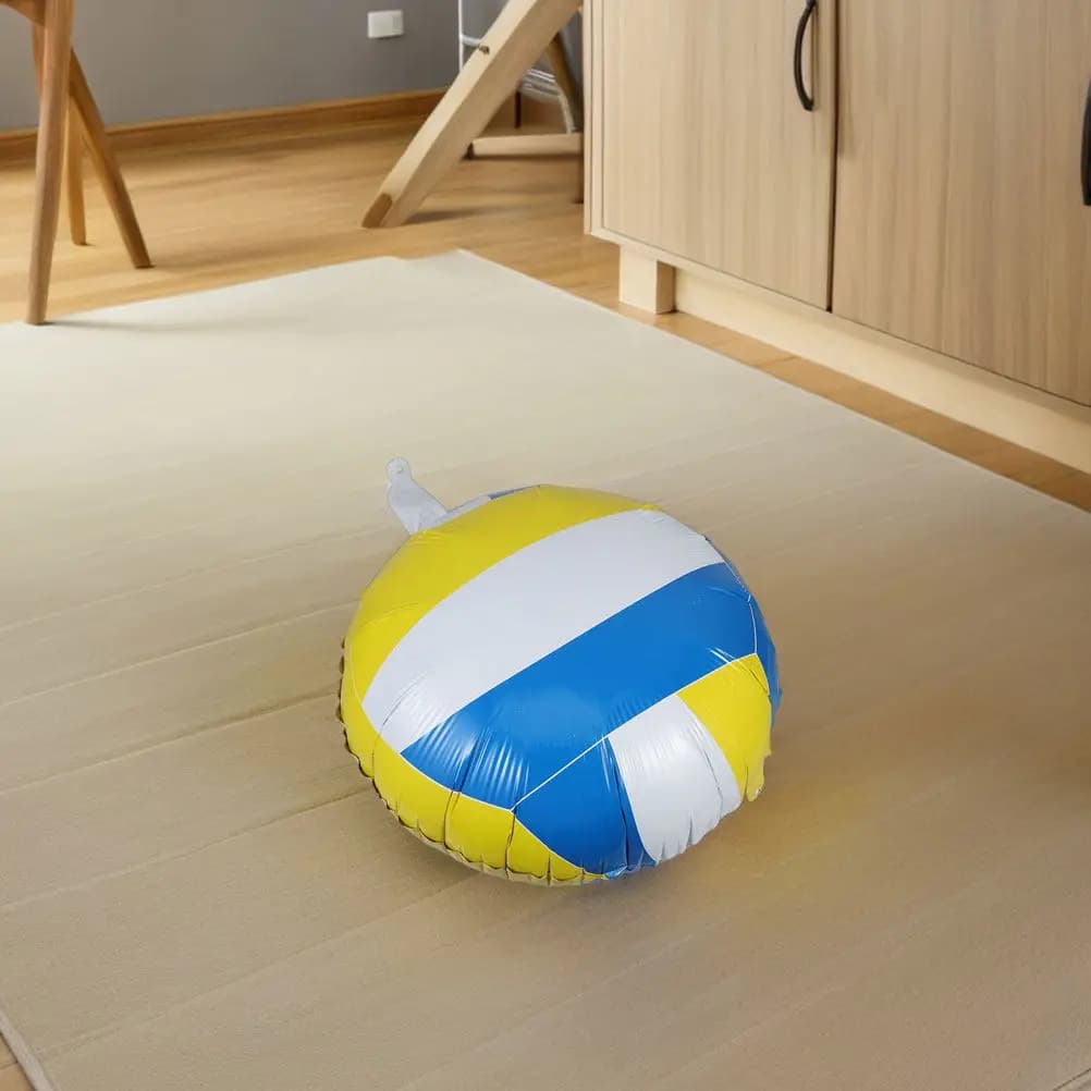 12 Palloncini in Alluminio a Forma di Pallone da Pallavolo da 18 Pollici, Design Realistico, Decorazioni per Feste Sportive, Festa di Compleanno a Tema Pallavolo