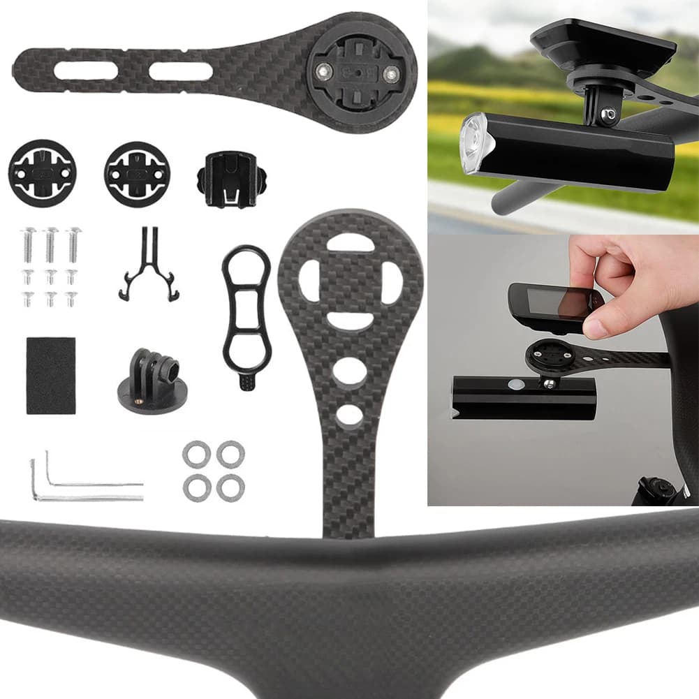 Supporto per computer da bici Supporto GPS super leggero da strada MTB in fibra di carbonio per staffa Garmin Bryton Wahoo Supporto per cronometro da bicicletta