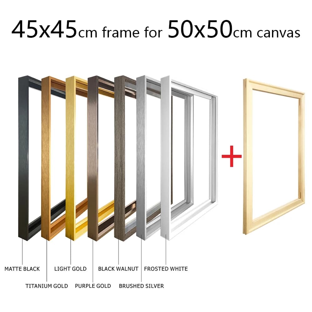 45x45cm Matel Frame For 50x50cm Canvas Painting Gold Black Aluminum Alloy Oil Painting Frame Wall Art Photo Poster Home Decor