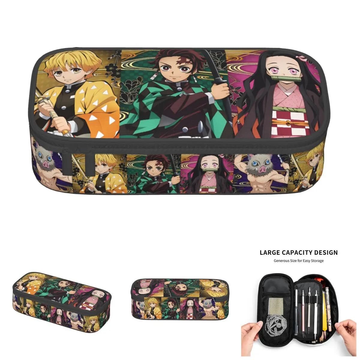Astuccio per matite coreano Inosuke Hashibira Demon Slayer Zenitsu Agatsuma per Tanjiro Kamado Nezuko, porta penne, accessori scolastici