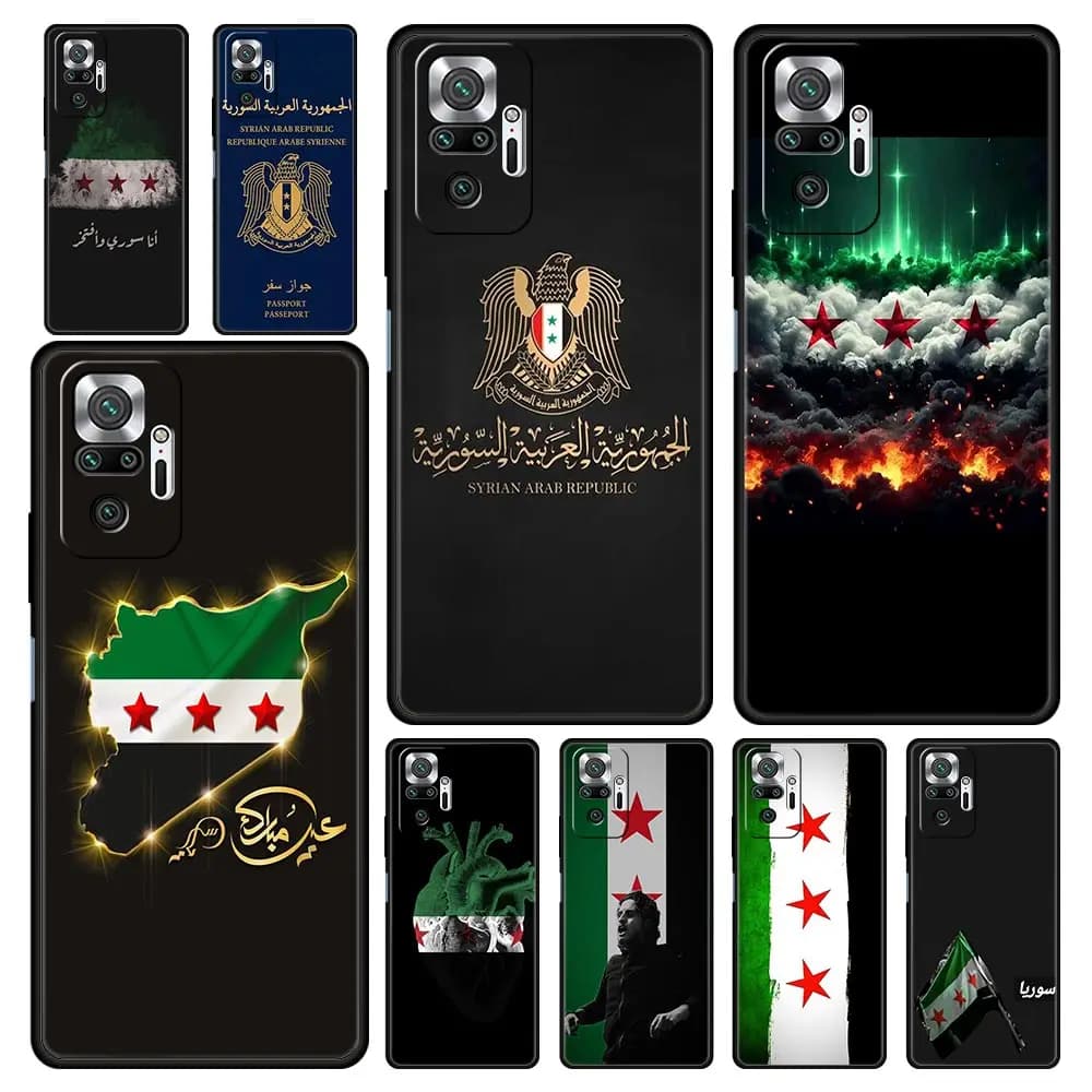 Cover per Telefono per Redmi 14C 13C Note 15 14 13 12 10 11 Pro Plus K40 4G 5G, Custodia Antiurto in TPU Morbido con Design Passaporto Siriano