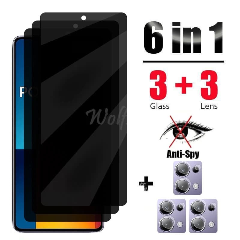 Protezione schermo anti-spia per Xiaomi POCO M6 Pro Vetro POCO M6 Pro Vetro Privacy Peep Pellicola POCO M6 Pro Pellicola in vetro temperato