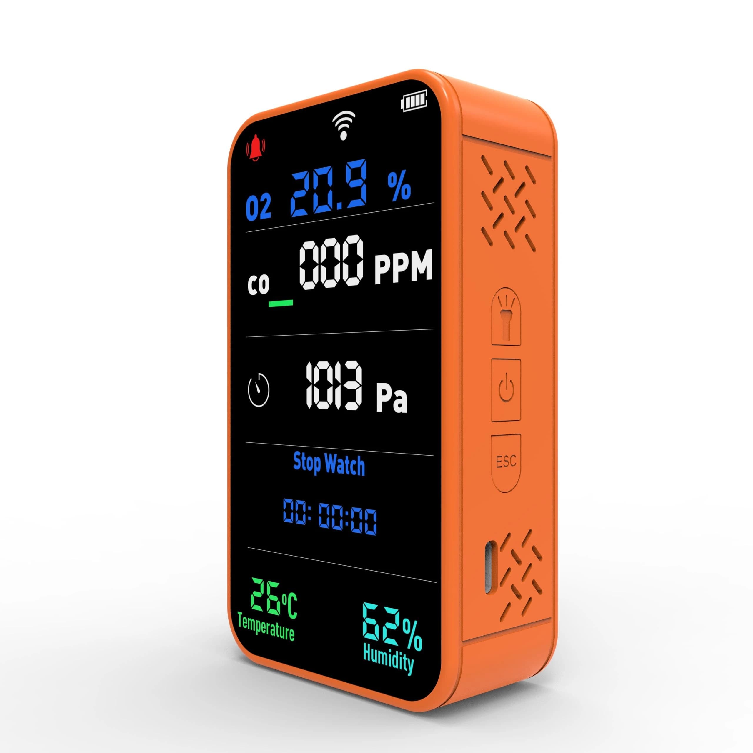 Portable Intelligent WiFi Detector O2 CO CO2 with Temperature Humidity Pressure Gauge Oxygen Carbon Monoxide Carbon Dioxide Moni