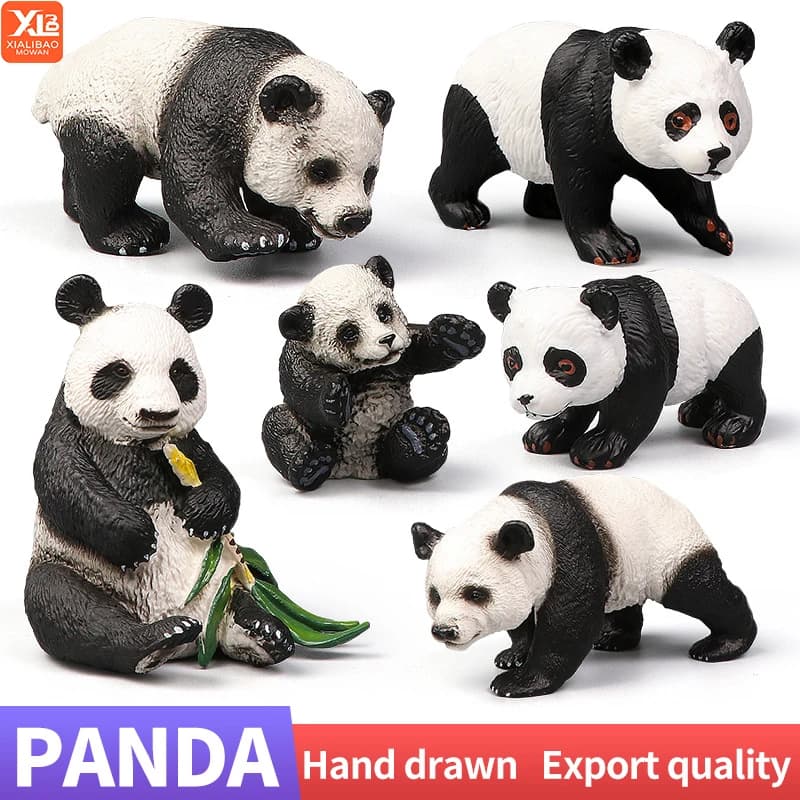Nuovo set di animali di simulazione solida del mondo della fauna selvatica - Giocattoli educativi per bambini Action Figures Modello Panda Giocattoli educativi per bambini