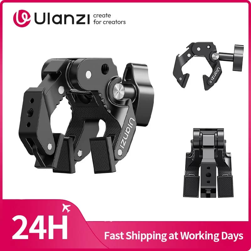 ​Ulanzi CO78 Super Clamp a 3 griffe per superfici piane e tubi tondi, per fotografia all'aperto e ciclismo