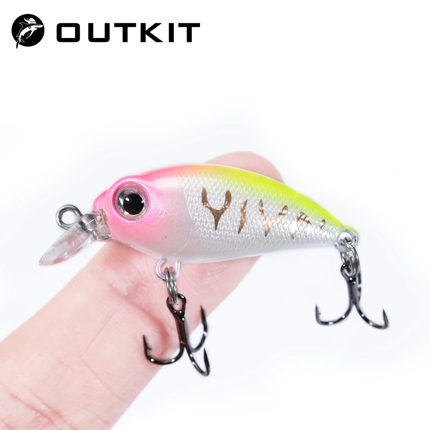 OUTKIT 1PCS Nuovo Design Giapponese Richiamo di Pesca Duro 3.3 centimetri/2.6g Mini Manovella Esca Minnow Per Luccio Persico Bass Affondamento Crankbait Pesca