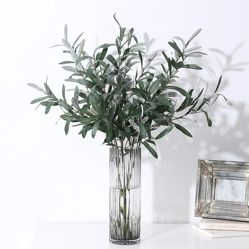 1/3 Pezzi Ramo d'Ulivo Artificiale con Foglie Verdi e Frutti, Piante Finte per Matrimoni, Decorazioni per Casa, Oggetti di Scena per Fotografia, Composizioni Floreali, Decorazioni per Esterni