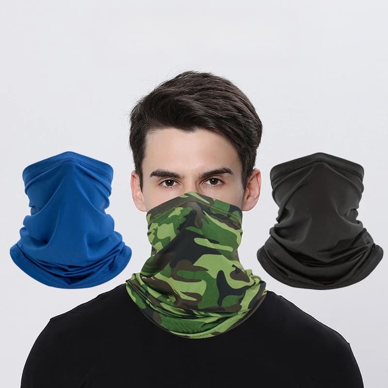 Sciarpa multifunzione traspirante in seta ghiaccio per protezione solare, sciarpa da collo, maschera viso magica per pesca all'aperto, copricollo, maschera da ciclismo, cappuccio sportivo