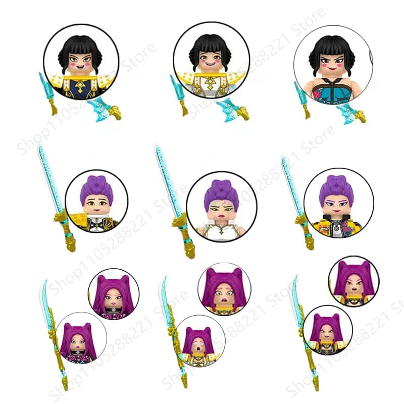 for Kpop Group Model Building Blocks Mini Action Figure Cartoon Dolls Assembly Toy Ornament Educational Puzzle Birthday Gifts