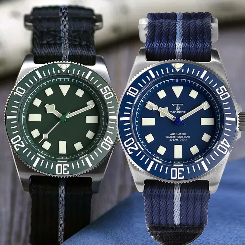 Orologio Meccanico da Uomo Tandorio 42mm Retro FXD NH35 PT5000 con Cassa in Titanio, Vetro Zaffiro, Impermeabile 200M, Luminoso, Montres Hommes