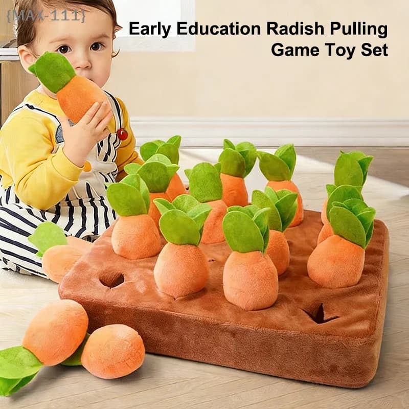 【MAX111-M3】Giocattolo Interattivo in Peluche a Forma di Carota - Gioco Educativo Montessori per Bambini 0-3 Anni