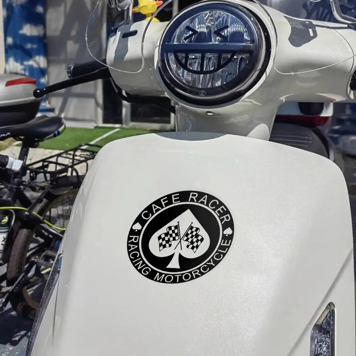Classic Cafe Racer Decals, Durable Stickers for Bike Scooter Body Fender Gas Tank and Helmet Decor