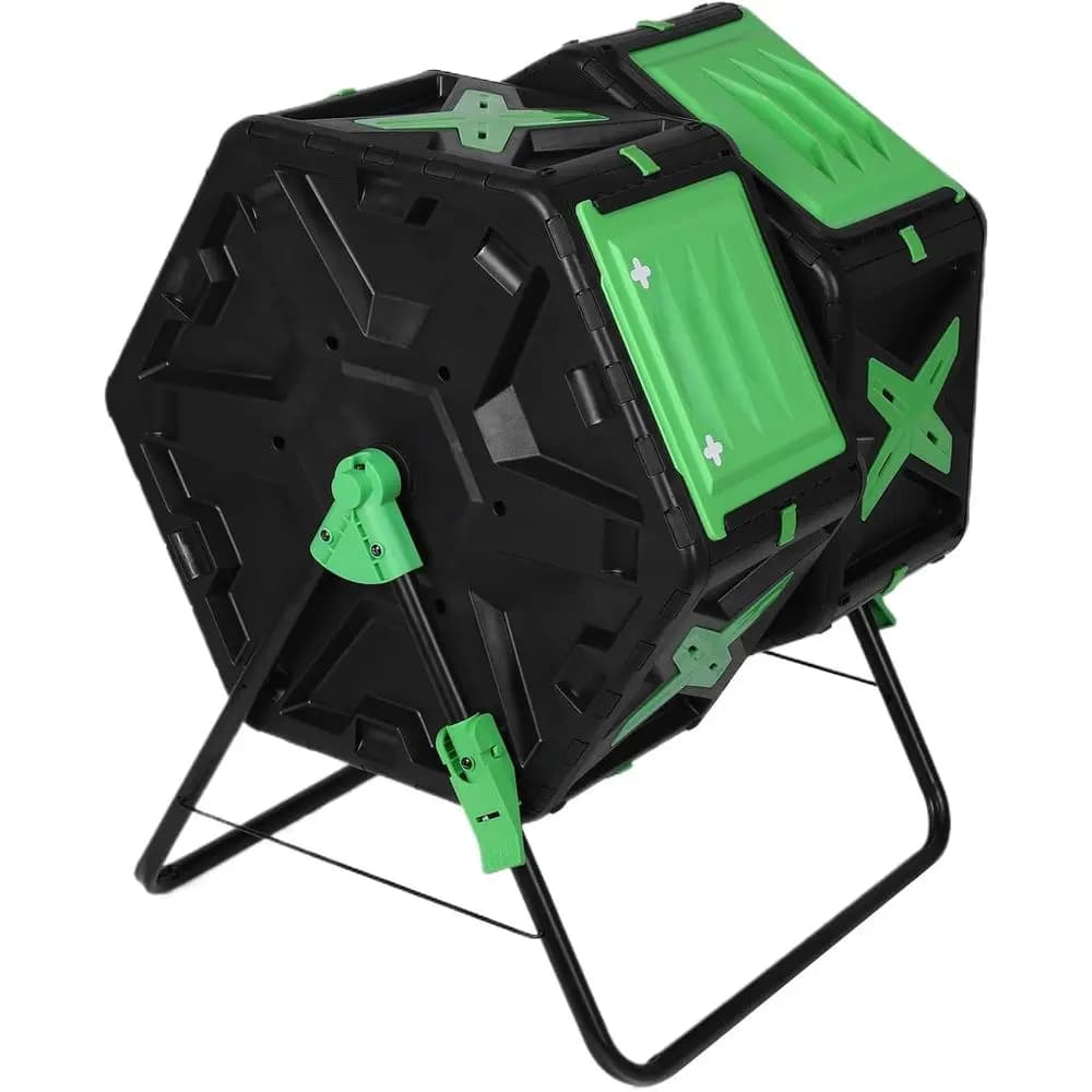 Contenitore per compost con bicchiere a doppia camera da 140 litri: compostaggio esterno con facile accesso e aggiunta di rifiuti