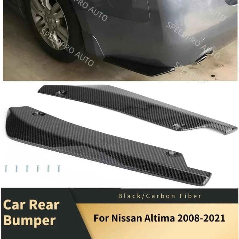 Car Rear Bumper Lip Splitter Diffuser for N-issan Altima 2008-2021 Scratch Protector Spoiler Extension Winglets Side Skirt Black