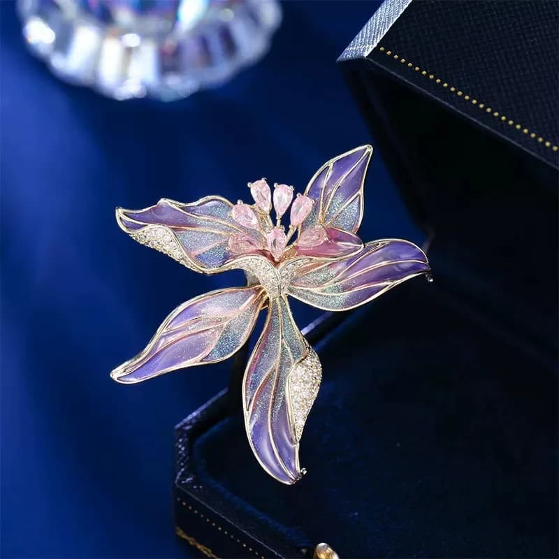 Eleganti spille a forma di fiore con iris per le donne Spille da bavero con piante Accessori per gioielli da sposa per feste di modaRegali