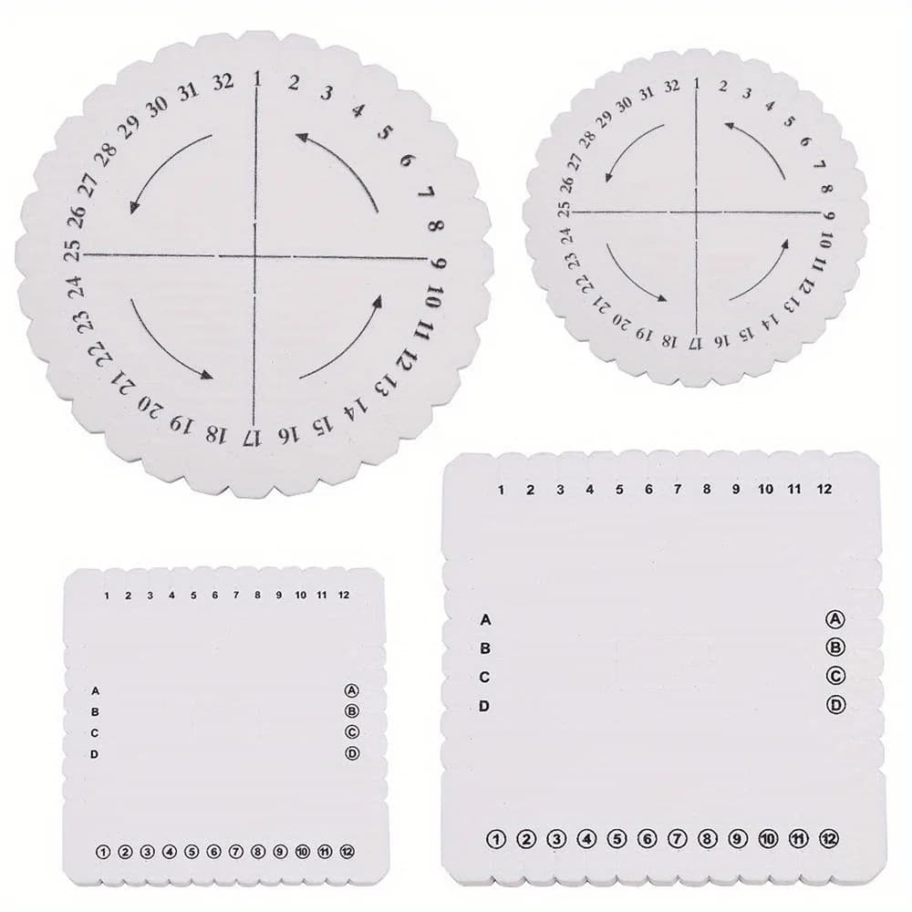 4PCS Braiding Disk Round Square Kumihimo Beading Cord Disc Wheel Braided Plate DIY Loom Weaving Kit Board String DIY Tools