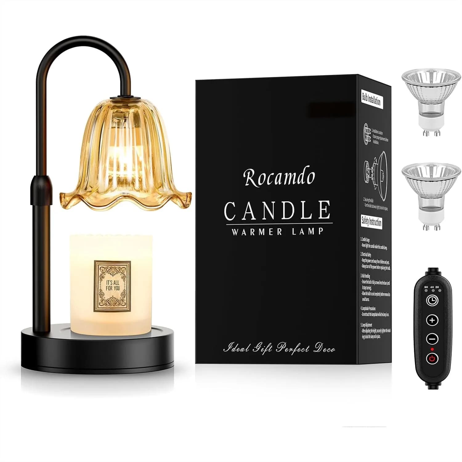 Lampada Scaldacera con Timer per Candele in Barattolo, Scaldacera Dimmerabile, Decorazione Moderna Stile Fattoria, Regalo per Donne e Mamme