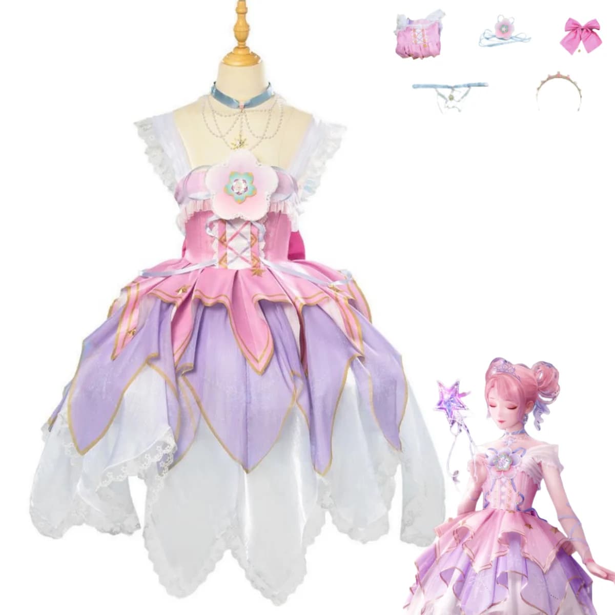 Game Anime Infinity Nikki Costume Cosplay Birthday Party Sweet Pink Princess Gonna Lolita Woman Sexy Carnival Dress Kawaii