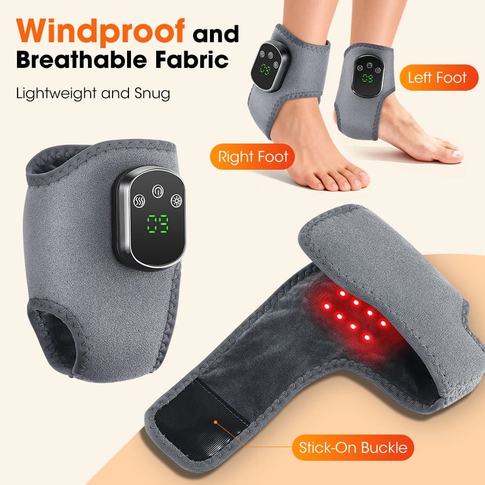 Protezione Elettrica per Caviglia con 5 Livelli di Compressione Calda, Massaggio e Vibrazione, Supporto per Polso e Caviglia, Fascia per Rilassamento Muscolare