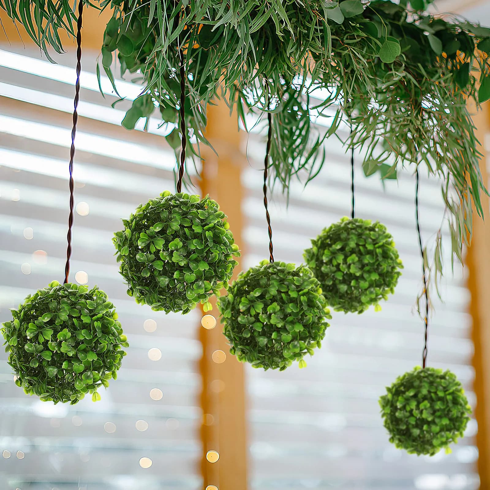 6Pcs Realistic Simulated Grass Balls Plastic Artificial Plant Ball for Wedding Office Home Garden Decoration 10Cm Creative