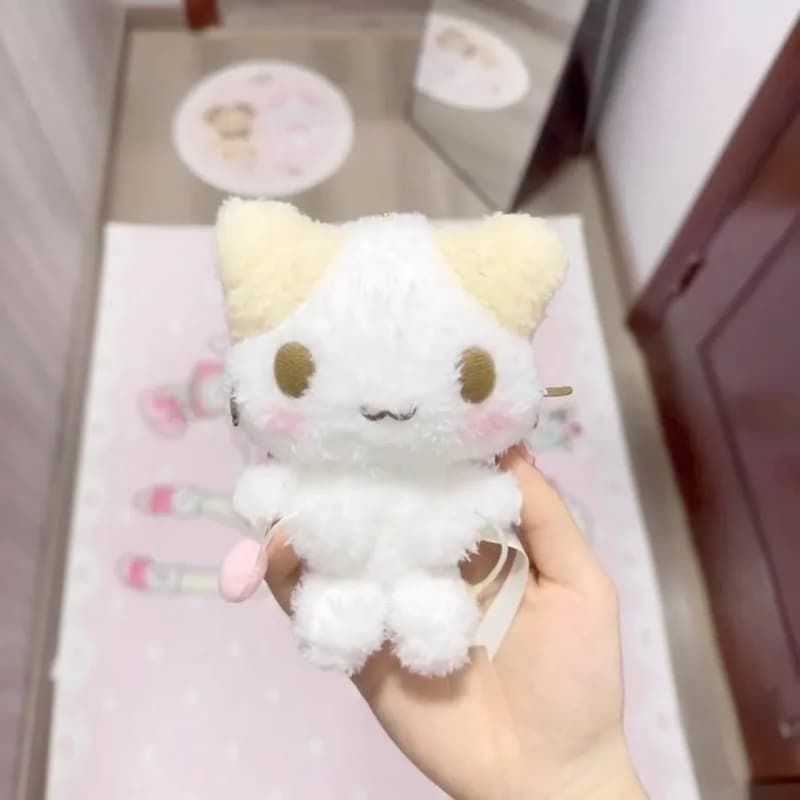 Cartoon Masyumaro Fluffy gatto farcito giocattolo Portachiavi kawaii Sanrio Fuwa Nyanko Gatto Marshmallow Gattino Peluche Portachiavi Regalo