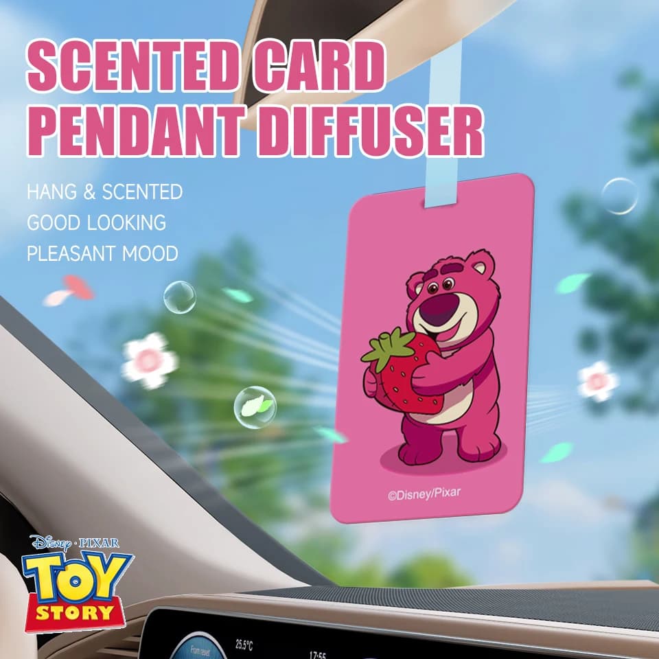 Profumatore per Auto Disney Lotso Senza Profumo, Cartoncino Profumato da Appendere, Diffusore Pendente, Decorazioni e Accessori per Interni