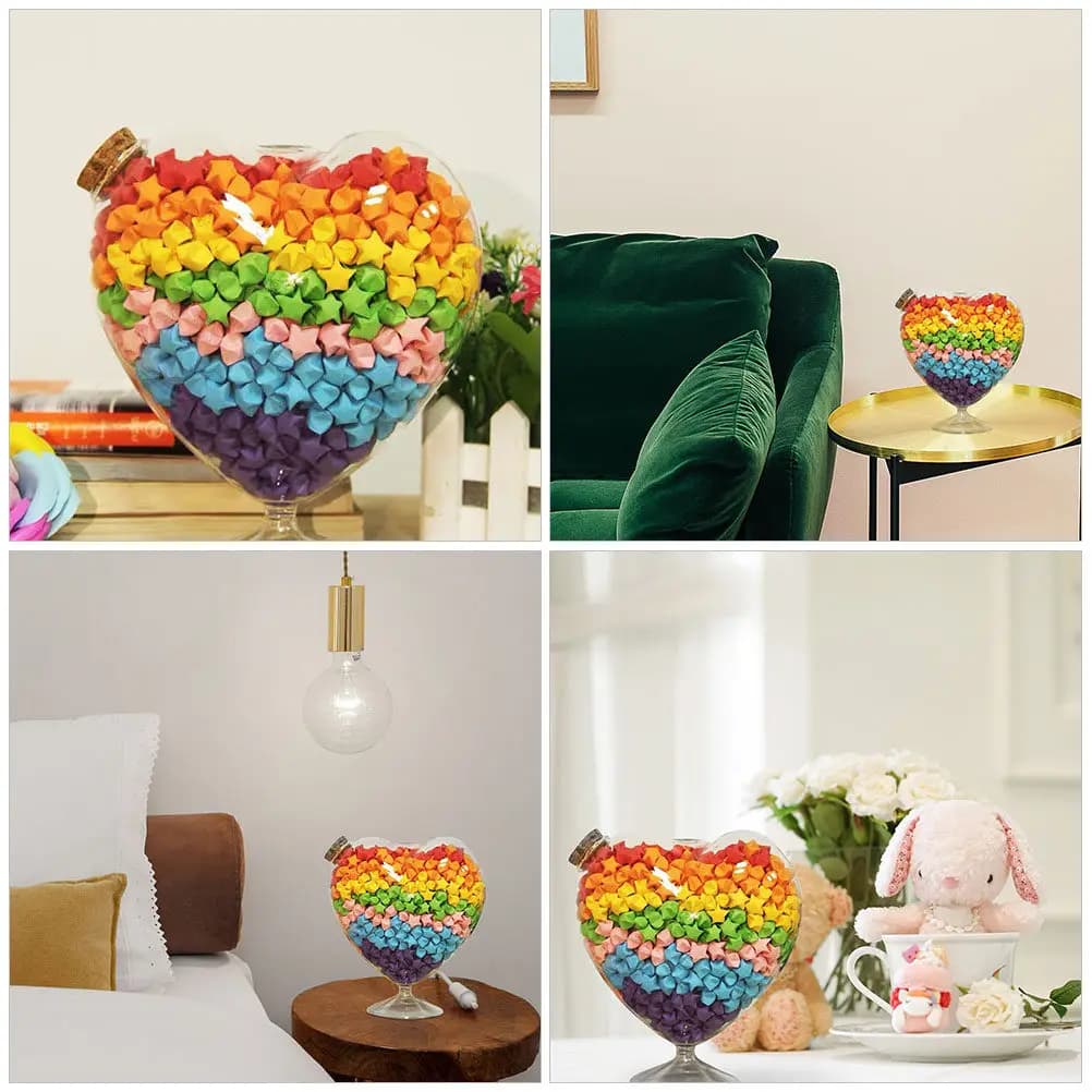 Transparent Heart Shaped Glass Candy Holder Cork Stopper Sealed Food Jar for Sweets Cookies Tea Jam Dried Fruit Flour Kitchen