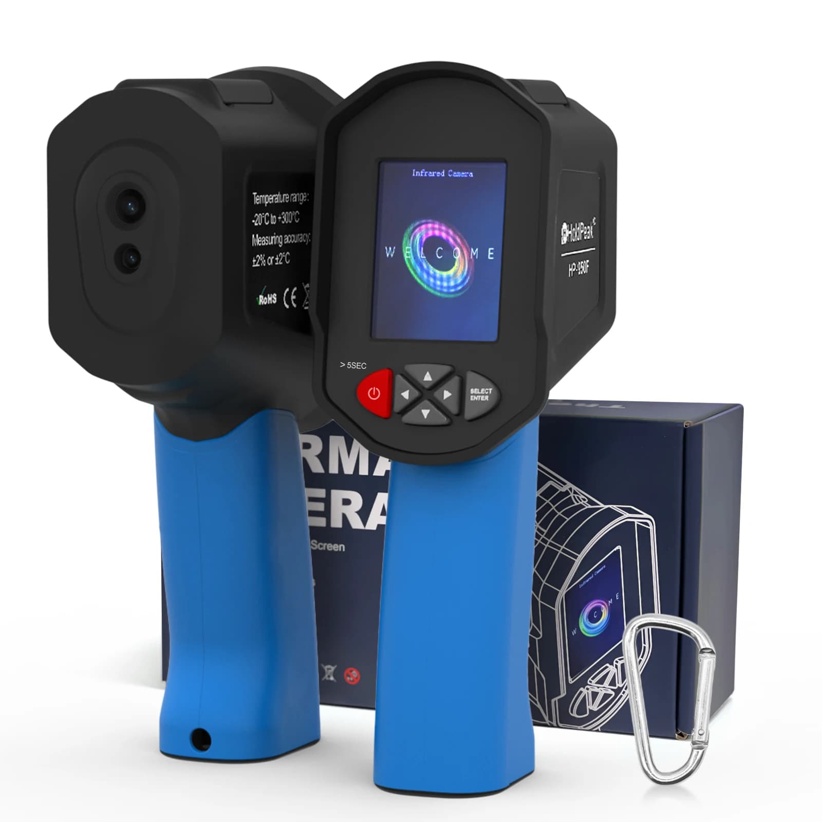Termocamera a Infrarossi 950F con Risoluzione 32x32 -40 ℃ ~300 ℃ Telecamera a Doppia Fusione con Schermo da 2.4 Pollici per Ispezioni Elettriche